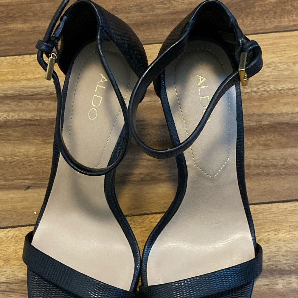 Black strapped heels